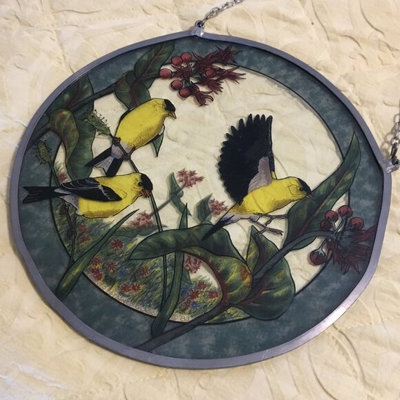 Vintage American Finch Glass Suncatcher Made in Canada - Picture 2 of 9